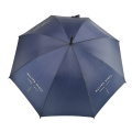 With customized logo promo slogan two layer blue purple wooden crook J shape handle stick automatic wood umbrellas